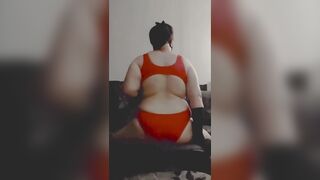 Chubby Femboy Humping Pillows and Showing Butt in Sexy Backless Swimsuit - 4 image