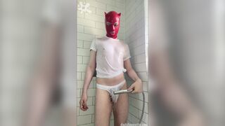 Horny British twink in wet shower solo begging for daddys cum - 5 image