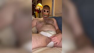 Hot Horny Hairy Monkey Tighty Whities Jerk Off With Huge Cum Load - 3 image