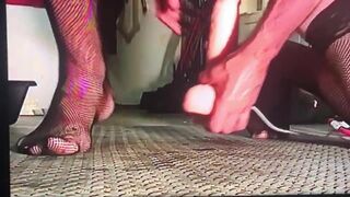 Anal pleasure with a big vibrating dildo