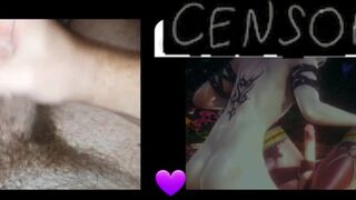 Wanking to Femboy Being Fucked | Shooting a Stream of Cum From My Uncut Dick