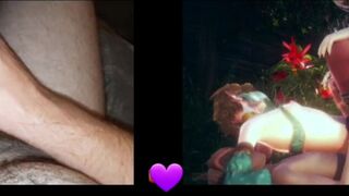 Wanking to Femboy Being Fucked | Shooting a Stream of Cum From My Uncut Dick