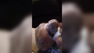 Busting nut on couch