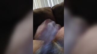 Busting nut on couch
