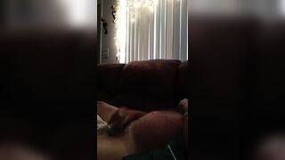 Busting nut on couch