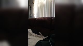 Busting nut on couch