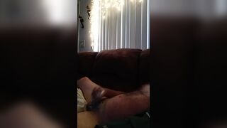 Busting nut on couch