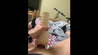 Soldier Fucks Fleshlight Instead of Working Out in the Morning - 1 image