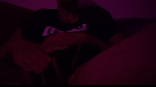 A inexperienced boy, masturbates at night, also using a marker