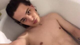 A inexperienced guy is playing with his dick in the bathroom - 2 image