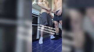 My Curious roommate edge me in his boxer in the kitchen - 12 image