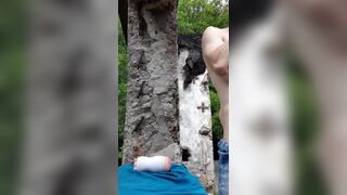 Outdoor public fleshlight fuck and cumshot. Close cum - 12 image