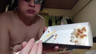 (07/15)eating fried shrimp,pork fillet cutlet bento while drinking beer - 10 image