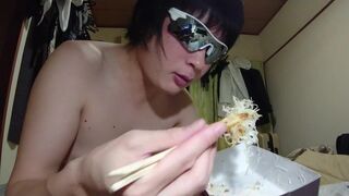 (07/15)eating fried shrimp,pork fillet cutlet bento while drinking beer - 15 image