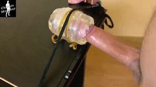 Horny Man With Big Veiny Dick Moaning While Huge Cumshot - 3 image