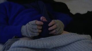 Sweater Fetish, soft blue Angora with POV cum shot - 10 image