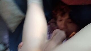 Cute Twink in Skirt and Knee High Socks Sucks Their Own Cock and Swallows - 2 image