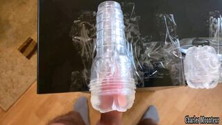 Amateur Guy Moaning While Fucking Fleshlights - Huge Cum Load - 10 image