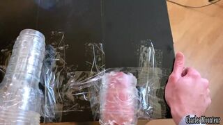 Amateur Guy Moaning While Fucking Fleshlights - Huge Cum Load - 14 image