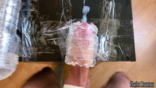 Amateur Guy Moaning While Fucking Fleshlights - Huge Cum Load