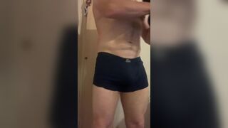 Tasked older guy borrow his apprentice (18) underwear and put them on. - 8 image