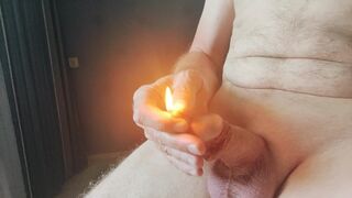 Deep urethral insertion, lit candle in pee hole, flashlight until orgasm - 1 image