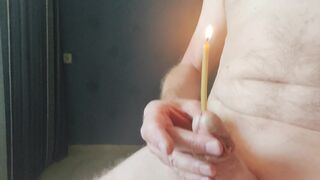 Deep urethral insertion, lit candle in pee hole, flashlight until orgasm - 7 image
