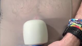 Toy + Open Crotch Oil/Shiny Grey Pantyhose