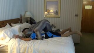 zentai croc overpowers masked barefoot cyclist - 3 image