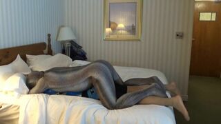 zentai croc overpowers masked barefoot cyclist - 6 image