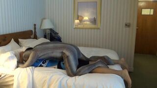 zentai croc overpowers masked barefoot cyclist - 7 image