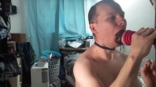 gay mini machine dildo deepthroat throatpie and nosepie
