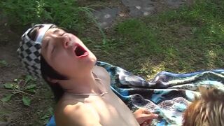 Lovley Twinks Outdoor Scene Assfuck Raw Suck and Cumshot - 6 image