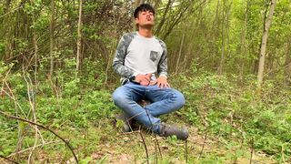 Intense public jerking with tied balls - bouncing teen balls - 3 image