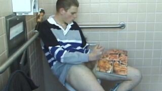 Christian Strokes Cock In Toilet - 4 image