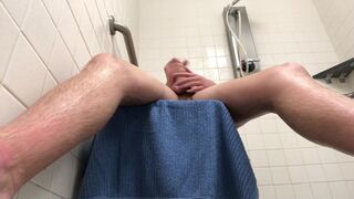twink takes a long shower, jerks off, and cums - 13 image