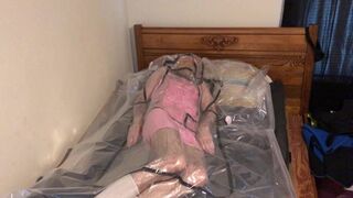Jun 9 2022 - VacPacked in my pink mini dress with my PVC Aprons & latex surgical mask - 1 image
