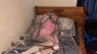 Jun 9 2022 - VacPacked in my pink mini dress with my PVC Aprons & latex surgical mask - 14 image