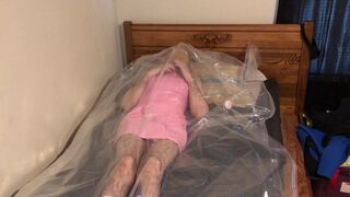 Jun 9 2022 - VacPacked in my pink mini dress with my PVC Aprons & latex surgical mask - 5 image
