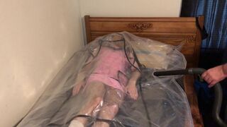 Jun 9 2022 - VacPacked in my pink mini dress with my PVC Aprons & latex surgical mask