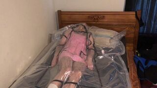 Jun 9 2022 - VacPacked in my pink mini dress with my PVC Aprons & latex surgical mask - 8 image