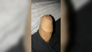 Flaccid precum foreskin play, small growing and shrinking penis play - 8 image