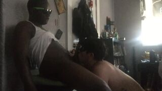 sucking up a anon BBC top who loves getting head from guys - 2 image