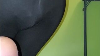 edging with precum in tights and panty to fuck my ass