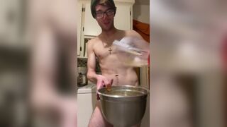 Student jerk and  cook sperm cookies