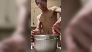 Student jerk and  cook sperm cookies