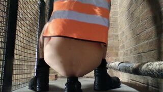 Construction Worker Rides Huge Anal Dildo - 9 image