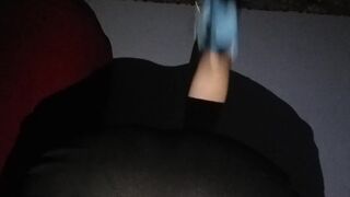 ,Spanked by Belt, Hands, and Purple Whip. Shaking Ass for Daddy and Rimming Asshole