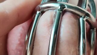 Chastity, urethral fuck close up and slow motion cumshot - 10 image