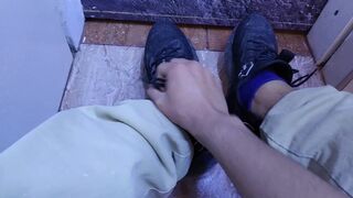 SHOWING MY DIRTY SNEAKERS AND MASSAGING MY SWEATY FEET - 3 image